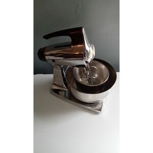 Vintage Stand Mixer Chrome Electric Kitchen Mixer with Bowls Retro Style